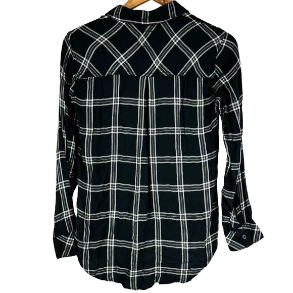 Rails NWT Hunter Button Front in Ash Cream Grey Plaid Size XS Long Sleeve Top - Picture 3 of 9